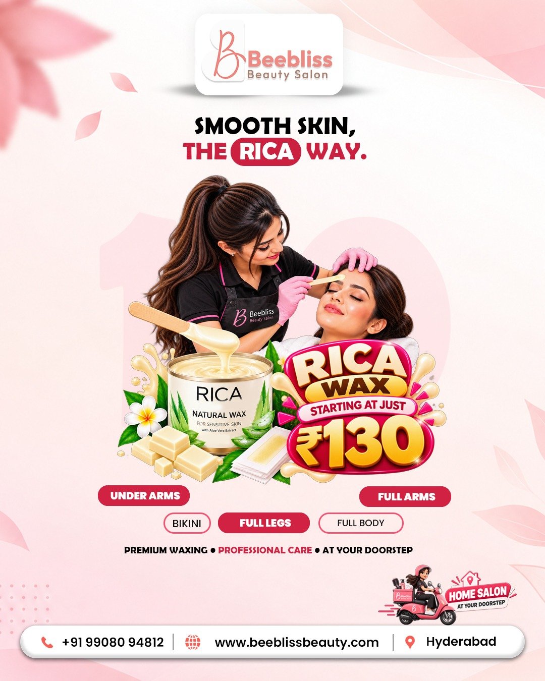 Beebliss Beauty special offer — doorstep beauty package promotion in Hyderabad